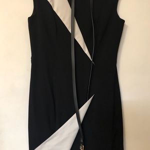 Classic black and white dress.